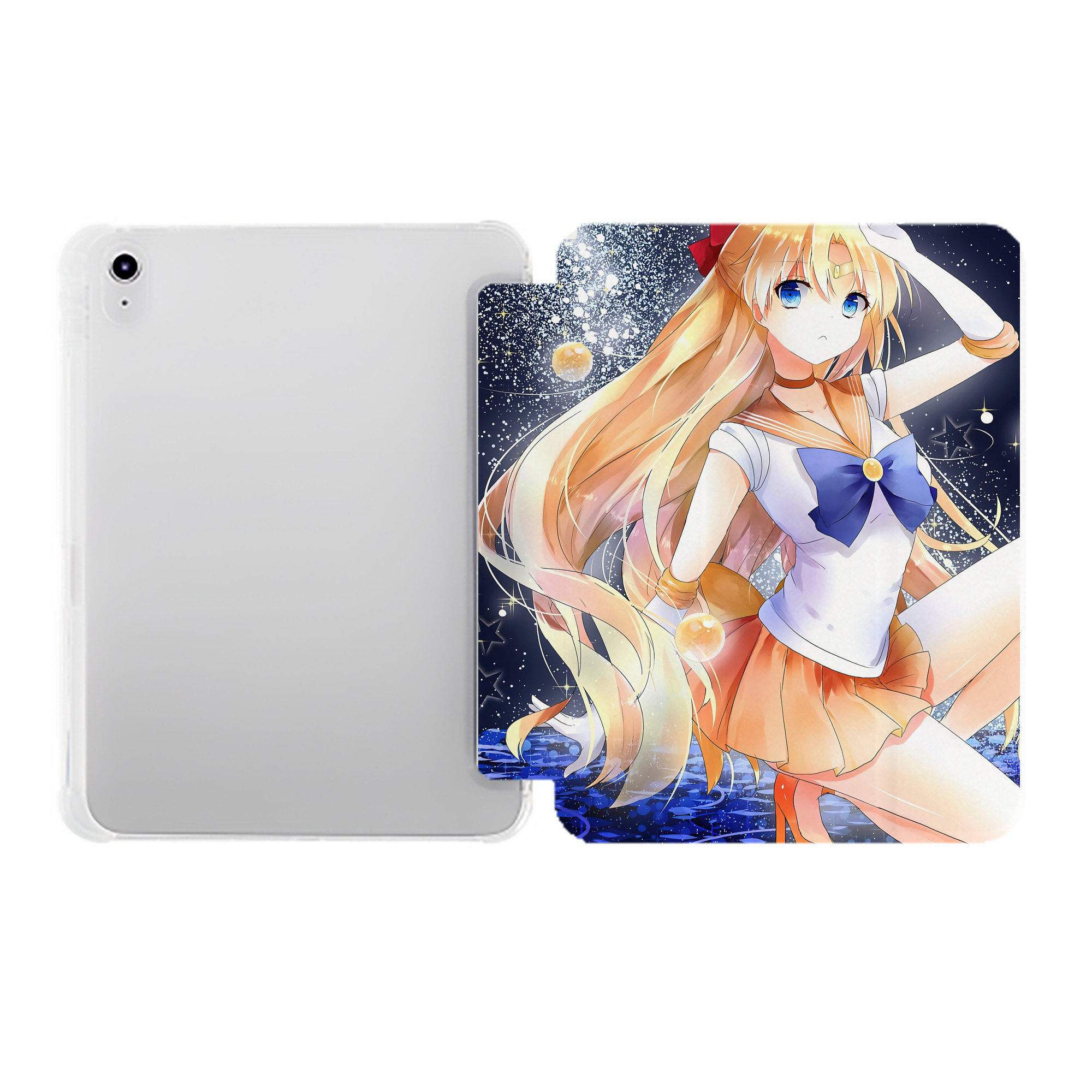 （画像用） 美少女戦士セーラームーン Sailor Moon IPad ケース ペン収納付き 三つ折りスタンド PUレザー×シリコン 対応機種9.5/10.5/10.9インチ